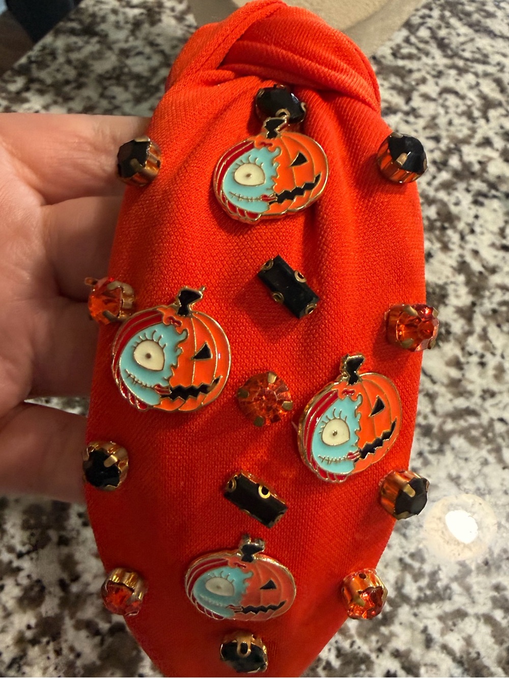 Orange Halloween Pumpkin Embellished Kids Headband